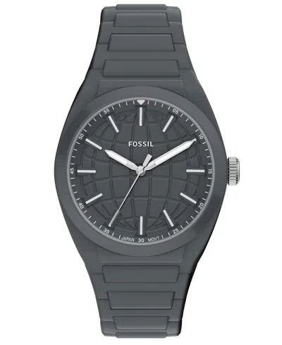 Fossil Men's Everett Three-hand Gray Silicone Watch 42mm