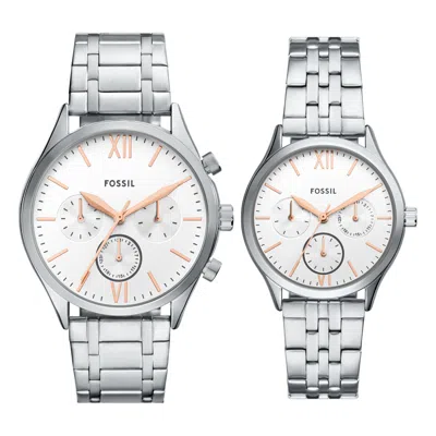 Fossil Men's Fenmore Midsize Multifunction, Stainless Steel Watch In White