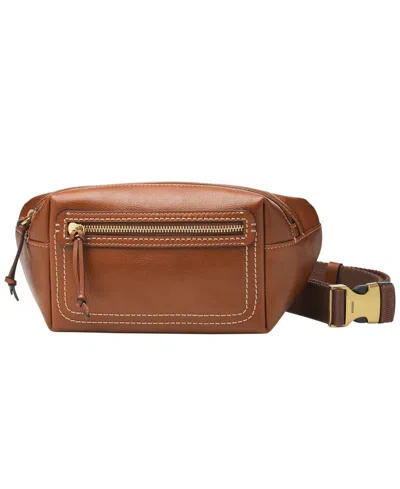 Fossil Men's Fletcher Leather Sling Bag In Medium Brown
