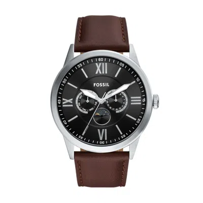 Fossil Men's Flynn Multifunction Brown Leather Watch
