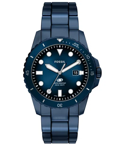 Fossil Men's  Blue Dive Three-hand Navy Stainless Steel Watch, 42mm