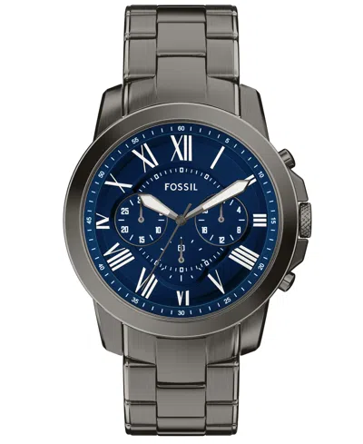 Fossil Men's Grant Chronograph Gunmetal Stainless Steel Watch, 44mm In Gray