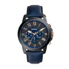 Fossil Men's Grant Chronograph, Smoke Stainless Steel Watch In Blue