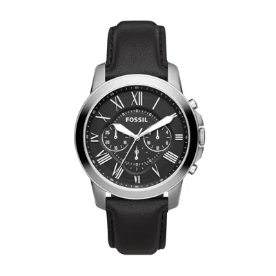 Fossil Men's Grant Chronograph, Stainless Steel Watch In Black