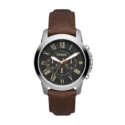 Fossil Men's Grant Chronograph, Stainless Steel Watch In Brown