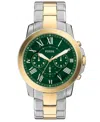 Fossil Men's Grant Chronograph Two-tone Stainless Steel Watch, 44mm In Multi
