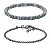 Fossil Men's Gunmetal Brass Beaded Bracelet Gift Set In Multi