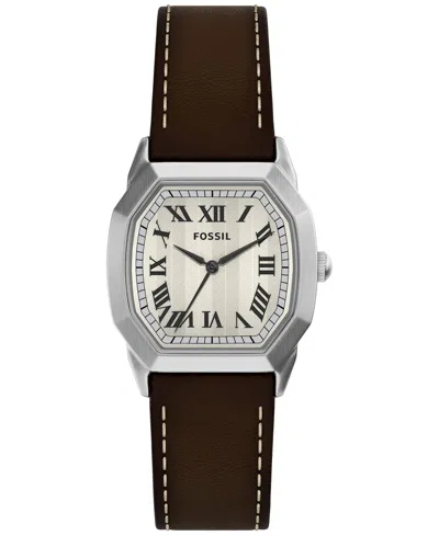 Fossil Men's Harlow Three-hand Brown Leather Watch 33mm In Burgundy