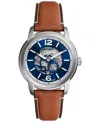 Fossil Men's Heritage Blue Dial Watch In Brown