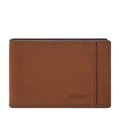 Fossil Men's Liam Litehide Leather Money Clip Bifold In Brown