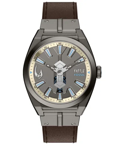 Fossil Men's Limited Edition Star Wars Mandalorian Everett Watch Set 42mm In Brown