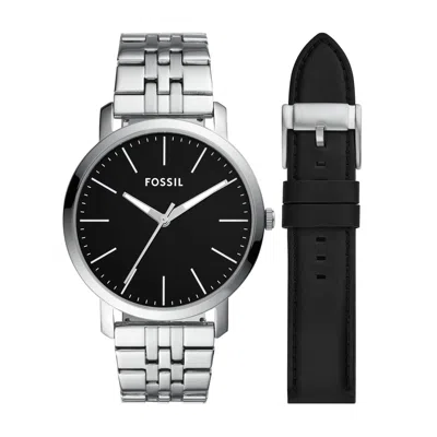 Fossil Men's Luther Three-hand, Stainless Steel Watch, Bq2466set In Metallic