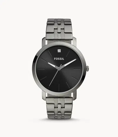 Fossil Men's Lux Luther Three-hand, Smoke-tone Stainless Steel Watch In Grey