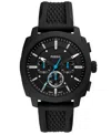 Fossil Men's Machine Chronograph Black Stainless-steel Watch, 44mm In Black
