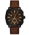 Fossil Men's Machine Chronograph Black Stainless-steel Watch, 44mm In Brown