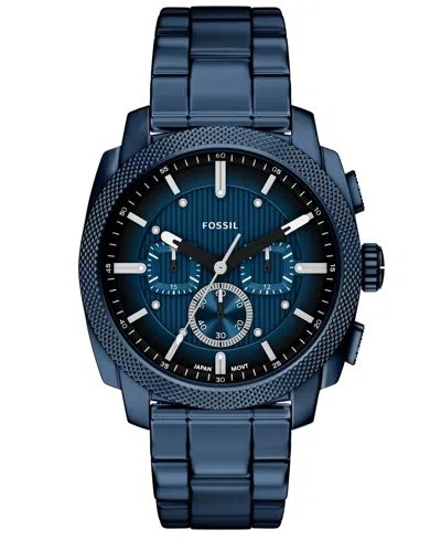 Fossil Men's Machine Chronograph Navy Stainless Steel Watch, 44mm In Blue