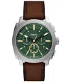 Fossil Machine Chronograph Brown Leather Watch, 44mm In Brown