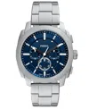 Fossil Men's Machine Chronograph Stainless Steel Watch, 44mm In Silver-tone