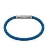 Fossil Men's Machine Knurled Texture Navy Silicone Station Bracelet In Blue