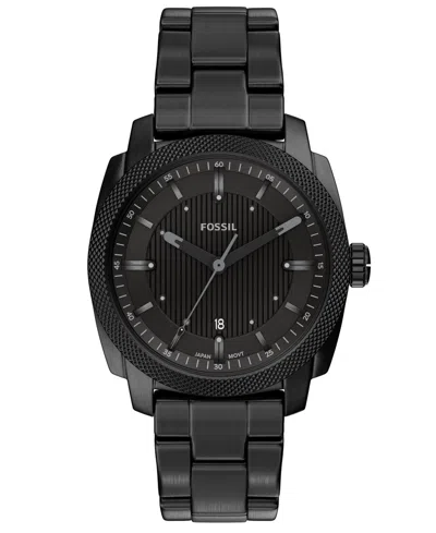 Fossil Men's Machine Three-hand Date Black Stainless Steel Watch 41mm