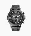 Fossil Men's Nate Chronograph, Smoke Stainless Steel Watch In Black