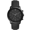 Fossil Men's Neutra Chronograph Black Leather Strap Watch 44mm In Black