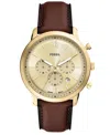 Fossil Men's Neutra Chronograph Brown Leather Watch, 44mm In Brown