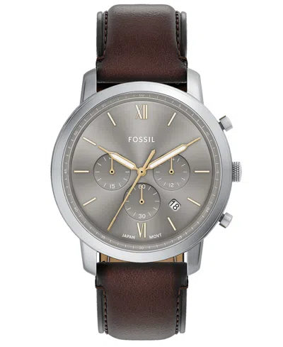Fossil Men's Neutra Chronograph Brown Leather Watch, 44mm
