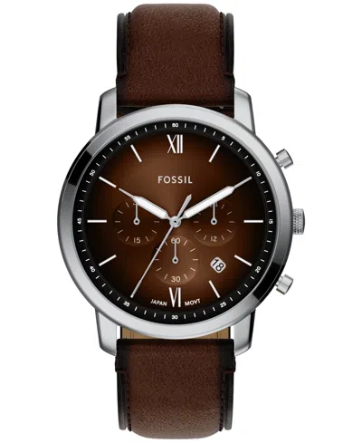 Fossil Men's Neutra Chronograph Brown Leather Watch, 44mm