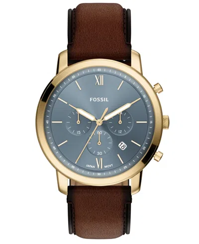 Fossil Men's Neutra Chronograph Brown Leather Watch, 44mm