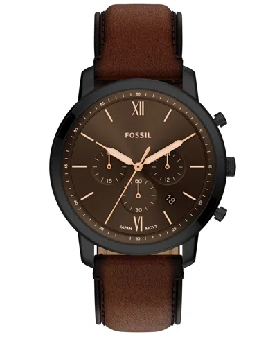 Fossil Men's Neutra Chronograph Brown Leather Watch, 44mm