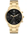 Fossil Men's Neutra Chronograph Gold-tone Stainless Steel Watch, 44mm In Gold Tone