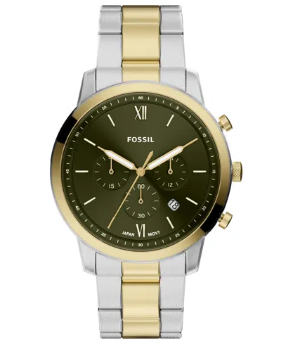 Fossil Men's Neutra Chronograph Two-tone Stainless Steel Watch 44mm In Two Tone