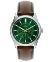 Fossil Men's Pearson Multifunction Brown Leather Watch, 42mm In Brown