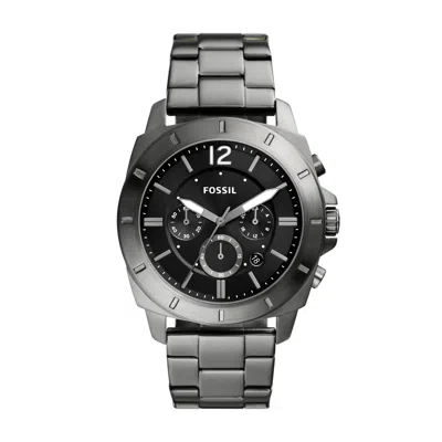 Fossil Men's Privateer Chronograph, Smoke Stainless Steel Watch In Black