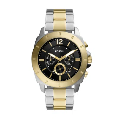 Fossil Men's Privateer Chronograph, Two-tone Stainless Steel Watch In Gold