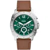 Fossil Privateer Chronograph Leather Strap Watch, 45mm