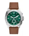 Fossil Privateer Chronograph Leather Strap Watch, 45mm In Brown