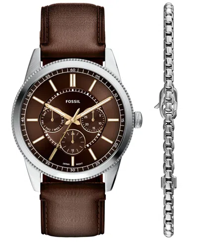 Fossil Men's Quartz Date Brown Leather Watch, 42mm