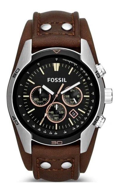 Pre-owned Fossil Men's Quartz Watch  Ch2891 Steel