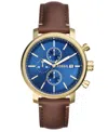 Fossil Men's Rhett Multifunction Gold-tone Stainless Steel Watch, 42mm In Brown