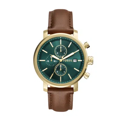Fossil Men's Rhett Multifunction, Gold-tone Stainless Steel Watch In Brown
