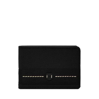 Fossil Men's Rowan Nylon Front Pocket Bifold In Black