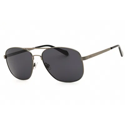 Fossil Men's Silver Tone Oval Sunglasses Fos2143gs In ["silver Tone"]