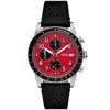 Fossil Men's Sport Tourer Chronograph Black Leather Watch, 42mm In Red