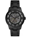 Fossil Townsman Automatic Black Stainless Steel Watch, 44mm In Black