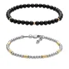 Fossil Men's Two-tone Brass Beaded Bracelet Gift Set In Multi