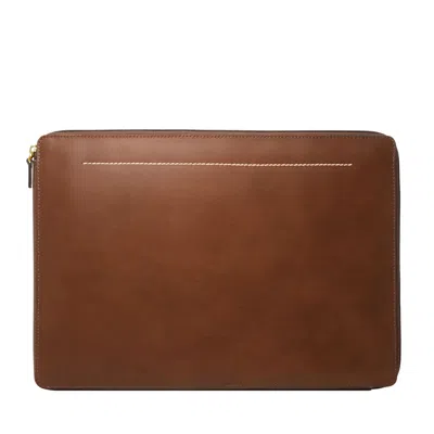Fossil Men's Westover Leather Laptop Sleeve In Brown