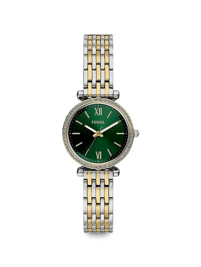 Fossil Mini Carlie Crystal-embellished 28mm Watch In Multi