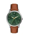 Fossil Men's Minimalist Three-hand Brown Leather Watch, 44mm In Green/brown